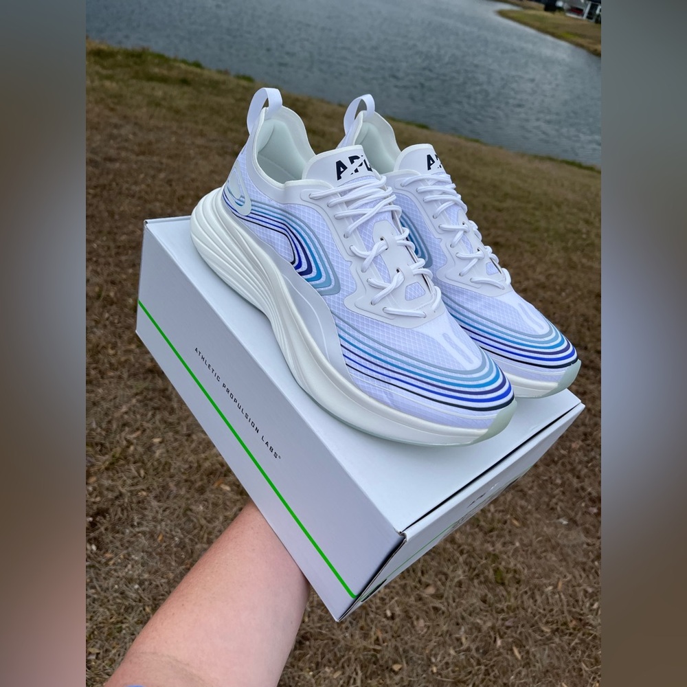 NWT APL Streamline Mens Size 10.5 in Blue and White Retails $350